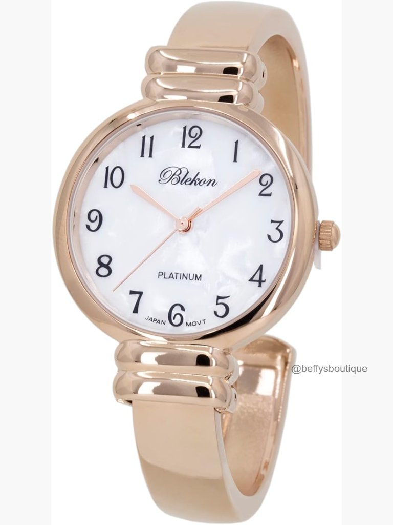 Mother Of Pearl Dial 31mm Japanese Quartz Cuff Watch